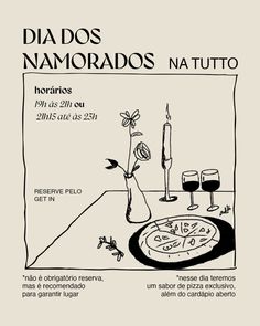 an advertisement for a pizza restaurant in the middle of a room with wine glasses and candles