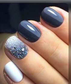 Nails Gel Colors, Winter Nails Gel, Blue Gel Nails, Gel Colors, Nail Colors Winter, Winter Nails Acrylic, Cute Gel Nails