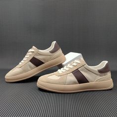 Gender: Men Type: Sneakers Main Materials: Suede. Canvas Insole: Pigskin Sole: Rubber Type of Closure: Lace-up Style: Daily. Casual. Fashion Season: Spring. Autumn Heel Height: Low (3 cm) Casual Beige High-top Sneakers For Sports, Casual Beige Suede High-top Sneakers, Casual Beige Leather Sneakers, Beige Leather Sneakers For Light Sports, Men Type, Pig Skin, Sneakers Men Fashion, Fashion Seasons, Up Styles