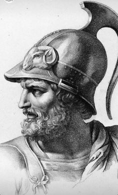 a black and white drawing of a man wearing a helmet