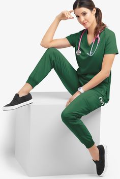 From the softness, to the fit, to the storage, our women’s joggers scrub pants have customers talking. “i’ve been wearing scrubs for 14 years. These are hands down the best!” Easy Stretch scrub collection is designed for a modern look and easy fit for very long shifts and made with performance 4-way stretch comfort fabric that also repels lint, fur, and hair. • Classic fit • Mid-rise • Knit elastic drawstring waist • Tapered leg • Jogger • Knit cuffs • Total of 7 pockets • 2 front pockets • 1 in Scrub Collection, Koi Scrubs, Scrub Style, Uniform Advantage, Scrub Jackets, Easy Stretches, Joggers Womens, Scrub Pants, Scrub Tops