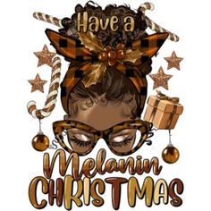 an owl wearing glasses and a bow with the words have a melanin christmas