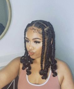 Braids For Black Hair Quick, Big Coi Leray Braids, Coi Braids With Curls, Coi Leray Box Braids, Braided Hairstyles For Black Women With Short Hair, Summer Box Braids Ideas, Cute Big Braids Hairstyles, Cornrow Styles For Black Women Natural, Hairstyles For Summer Braids