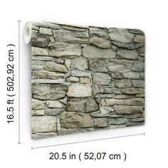 a stone wall is shown with measurements