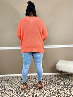 This waffle knit sweater is so luxe!! Wear it off both shoulders, off one shoulder or as a wide v-neck, this baby feels casual and comfy but looks elegant and stunning!! This sweater is great for wearing with all of your favorite jeans, shorts, and leggings! It's the perfect choice for transition into Spring weather. Double V-neck Ribbed sleeves, neck line and hem line Waffle knit Lightweight Fabric: 100% Acrylic Care instructions: Hand wash cold with like colors: Do not bleach: Dry flat *COLOR Shorts And Leggings, Coral Sweater, Trendy Sweater, Spring Light, Plus Size Spring, Oversize Sweater, Leggings Shorts, Trendy Sweaters, Waffle Knit Sweater