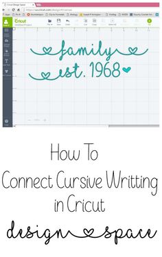 how to connect cursive writing in cricut