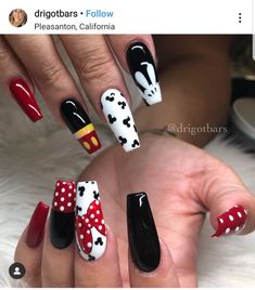 Mickey Mouse Nail Art, Unghie Sfumate