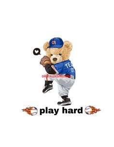 Baseball Cooler, Cool Teddy Bear, Bears Game, Base Ball, I Thank You, Play Hard, Cute Bears, Number One, Drawing And Illustration