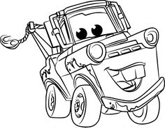 the tow truck from disney cars coloring pages for kids to print out and color on