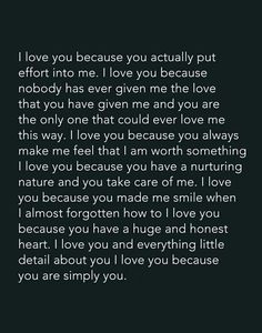 an image of someone's love letter with the words i love you because you actually put effort into me