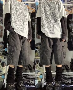 Grunge Outfits With Boots, 100 Gecs Outfit, Masc Outfits With Shorts, Drainer Aesthetic Clothes, Sleepy Aesthetic Outfit, Skatepark Outfit, Chill Alt Outfits, Zombiecore Outfits, Simple Punk Outfits