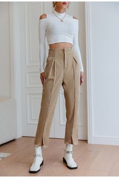 Brand Name: VoguableFabric Type: WovenWaist Type: HIGHPant Style: Cargo PantsMaterial: nylonMaterial: ViscoseFit Type: RegularLength: Ankle-Length PantsDecoration: RUFFLESStyle: High StreetAge: Ages 18-35 Years Old Trousers Casual, Style Cargo, Pants Women, Color Khaki, Long Pants, Autumn Winter Fashion, Mens Coats, Ankle Length, Autumn Winter