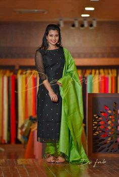 Pattu Kurti Designs Latest, Chudidhar Designs, Kerala Saree Blouse Designs, Kalamkari Dresses, Design Kurta