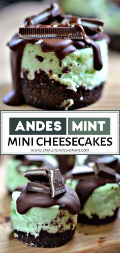 the best and most mint mini cheesecakes are made with oreo cookie dough