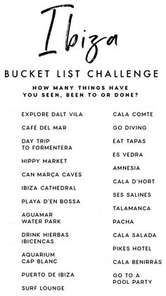 the bucket list is shown in black and white