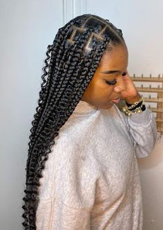 Cute Knotless Braids, Braids 2022, Boho Braids Hairstyles, Jumbo Boho Knotless Braids, Bday Hairstyles, Long Braid Styles, Knotless Braids Styles, Boho Braided Hairstyles, Boho Knotless Braids