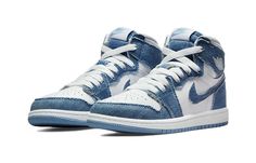 White Denim Sporty Sneakers, Sporty Blue Denim Sneakers, Blue Denim Sneakers For Sports, Jordan 1 High Og, Air Jordan 1 Retro High Og, Air Jordan 1 Retro High, Air Jordan 1 High, University Blue, Air Jordan 1 Retro