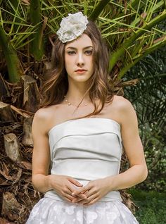 Peony Rice Pleated bandeau top for the bride to be. The Modern Bride, Silk Taffeta, Pleated Bodice, Modern Bride