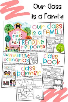 our class is a family book and activities First Week Activities For 2nd Grade, Our Class Is A Family Anchor Chart, Our Class Is A Family Activities, Family Anchor Chart, Our Class Is A Family, Class Meeting, Reading Response Activities, Addition Activities, Monthly Activities