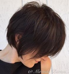 Long Shaggy Dark Brown Pixie Classy Short Haircuts, Hairstyles For Thick Hair, Thick Hair Cuts, Thick Wavy Hair, Bob Hairstyles For Thick, Short Brown Hair, Short Bob Haircuts, Haircut For Thick Hair