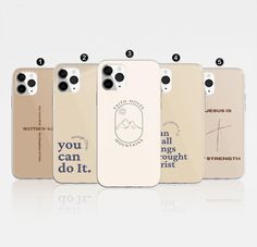 four phone cases with the words you can do it