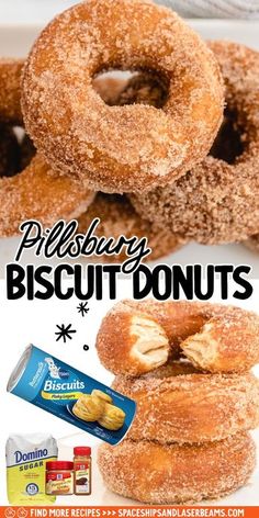 an advertisement for pilsburg biscuits with nuts on top and in the middle