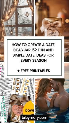 a collage of photos with the text how to create a date ideas, 3 fun and