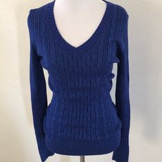 The Tags Were Removed But This Was Never Worn. Bodycon Sweater, Hot Sweater, Hot Miami Styles, Colorful Sweaters, Miami, Color Blue, Sweaters For Women, V Neck, Tags