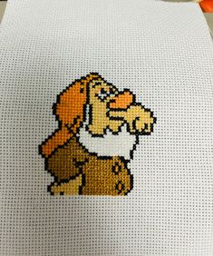 Sneezy Cross Stitch - 1 available able to make more if needed £10 without frame £20 with frame Small Disney Cross Stitch Patterns, Toy Story Cross Stitch, Small Cartoon, Tiny Cross Stitch, Tiny Cross, Disney Cross Stitch, Stitch Art, Stitching Art, Cross Stitching