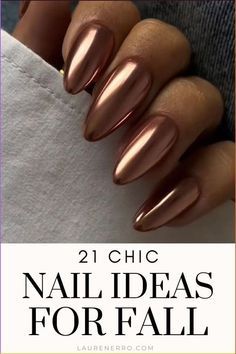 Go for a sophisticated, earthy vibe with olive green nails! 🌿 Perfect for fall. 💖 Save for chic inspo! Nails For Any Outfit, Fall Nail Color And Designs, Metallic Copper Nails, Glitter Nail Art Ideas, Gel Nails Fall 2024, Fall Round Gel Nails, Nails Dip Fall, Fall And Winter Nail Ideas, Nail Color Inspo 2024