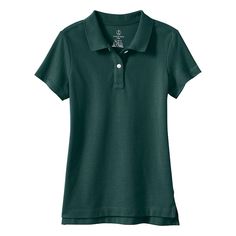 A flattering feminine fit makes this girls' Lands' End polo the perfect choice for her first day of school. A flattering feminine fit makes this girls' Lands' End polo the perfect choice for her first day of school. Short sleeves Enhanced fabric keeps colors true and resists stains Enhanced fabric keeps colors true and resists stains Hits at top-of-hip Button closure Material holds its color and resists stains, wrinkles & pillingFABRIC & CARE Cotton Machine wash Imported Size: S(6/7). Color: Gre Shoes Guide, Toddler Sizes, First Day Of School, Lands End, First Day, Fabric Care, Gender Female, Polo Shirt, Perfect Fit