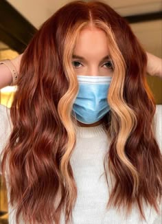 Red Hair With Blonde Money Piece, Auburn Blonde Hair, Copper Brown Hair, Copper Hair Dark, Red Hair Trends, Copper Red Hair