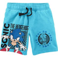 Speed your way to comfort with this Sonic the Hedgehog t-shirt and lounge shorts set. The shirt comes in athletic heather with a bright image of Sonic. The shorts come in a bright celadon blue and feature an image of Sonic standing in front of black letters that spell out his name. This set makes a great gift for fans of the Sonic the Hedgehog video games. Cotton Graphic Print Bottoms For Playwear, Casual Graphic Print Shorts For Playwear, Cotton Bottoms With Graphic Print For Playwear, Playful Cotton Sports Shorts, Cotton Character Print Shorts, Cotton Shorts With Character Print, Blue Cotton Graphic Print Shorts, Sonic Standing, Study Apps