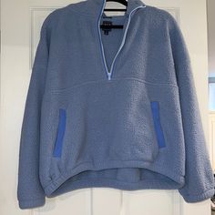 Gap Blue Woman’s Hooded Fleece Size L Washed But Never Worn Smoke Free/Pet Friendly Home Gap Fleece Sweatshirt With Ribbed Cuffs, Gap Fleece Sweatshirt With Drawstring Hood, Gap Long Sleeve Fleece Sweatshirt, Blue Comfortable Fleece Tops, Blue Half-zip Hoodie For Fall, Cozy Half-zip Fleece Hoodie, Cozy Blue Hoodie Outerwear, Blue Casual Cozy Outerwear, Blue Fleece-lined Sweatshirt For Winter