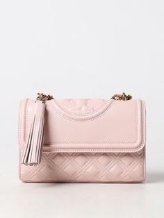 Find TORY BURCH Mini Bag on Editorialist. The Tory Burch mini quilted shoulder bag is crafted from leather with a quilted design. It features a flap open closure with a turn lock, a top handle, a detachable chain strap, and a tassel detail. It can be worn on the shoulder or crossbody. Pink Mini Bag, Tory Burch Crossbody Bag, Tory Burch Shoulder Bag, Tory Burch Crossbody, Quilted Shoulder Bag, Women Crossbody Bag, Logo Emblem, Crossbody Bag Women, Mini Shoulder Bag