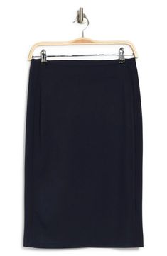 This solid pencil skirt is a work staple. 25" length (size S) Solid Pencil shape Pull-on 67% rayon, 28% nylon, 5% spandex Machine wash cold Tumble dry low Imported Model stats: 5'10", 32" bust, 25" waist, 36" hip. Model is wearing size S. Classic Stretch Solid Mini Skirt, Classic Solid Stretch Pencil Skirt, Classic Elastane Skirt For Work, Classic Stretch Elastane Pencil Skirt, Relaxed Straight Hem Skirt For Work, Classic Stretch Pencil Skirt With Lining, Solid Lined Skirt Bottoms For Work, Classic Stretch Midi Pencil Skirt, Classic Stretch Lined Pencil Skirt