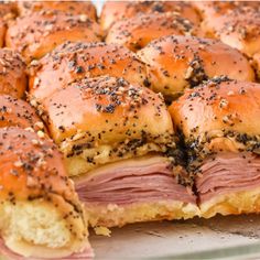 ham and cheese sliders with poppy seed sprinkles