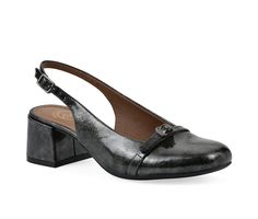 Step into refined chic with the Later slingback heel from White Mountain Shoes. The slender strap elegantly cradles the heel while the adjustable buckle makes for a secure yet stylish fit. The upper is detailed with a cap toe and mini buckle to dress up any look. Whether it's a day at the office or an evening soiree the Later is a perfect fit! PU Faux Leather upper, Slingback strap with adjustable buckle closure,2\ block heel, Round Cap toe, Synthetic lined padded footbed, Synthetic outsole | Wo 2 Block, White Mountain Shoes, Mountain Shoes, White Pumps, White Mountain, Slingback Heel, Slingback Pump, Pump Shoes, Women's Pumps