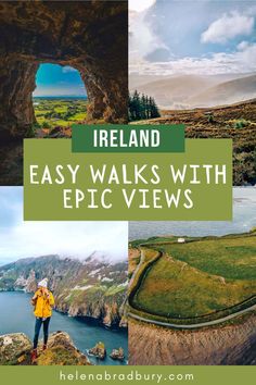 ireland with the words, easy walks with epic views in green and white text overlay