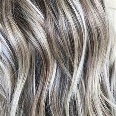 THIS IS THE COLOR | Blending gray hair, Gray hair highlights, Grey hair ... Cool Blonde Highlights, Grey Blonde Hair, Grey Hair Transformation, Grey Blonde, Hair Highlights And Lowlights, Grey Highlights, Covering Gray Hair, Silver Hair Color, Blending Gray Hair