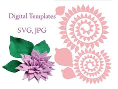 an image of a flower with the words digital templates svg, jpg