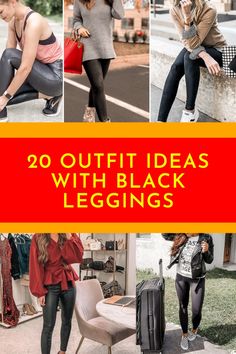 Get tips on how to style black leggings and find cute outfits with black leggings, business casual outfits with black leggings, and going out outfits with black leggings. Casual Outfits With Black Leggings, Outfit Ideas With Black Leggings, Cute Outfits With Black Leggings, Black Full Bodysuit, Outfits With Black Leggings, Cute Athleisure Outfits, Style Black Leggings, Athleisure Outfits Fall, Shiny Black Leggings