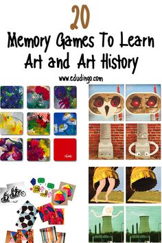 an image of art and history with the title 20 memory games to learn art and art history