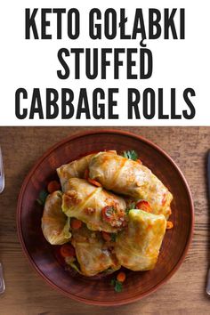 keto golagki stuffed cabbage rolls on a plate