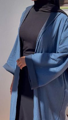 Navy blue Abaya | dark blue open abaya, handmade with elegant crinkle design fabric perfect for everyday wear or occasion! Navy Blue Abaya, Blue Abaya, Open Abaya, Crinkle Fabric, Design Fabric, Dress Clothes For Women, Diy Clothes, Fabric Design, Dark Blue