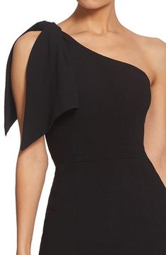 An elegant one-shoulder neckline and figure-hugging silhouette style a sophisticated midi dress with two panels that cascade over the single shoulder. 44" length (size Medium) One-shoulder neck Sleeveless Lined 97% polyester, 3% spandex Dry clean or machine wash, line dry Imported Elegant Dress With Asymmetrical Neckline For Black-tie Events, Elegant One-shoulder Midi Dress For Evening, Elegant One Shoulder Dress With Asymmetrical Neckline For Cocktail, Chic Dresses For Black-tie Events With Asymmetrical Neckline, Chic Asymmetrical Neckline Dress For Black-tie Events, Chic Dress With Asymmetrical Neckline For Black-tie Events, Elegant One Shoulder Dress With Straight Neckline For Evening, Sleek One Shoulder Dress With Asymmetrical Neckline For Evening, Chic One-shoulder Dress With Asymmetrical Neckline For Dinner