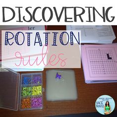 an assortment of stationery items on a table with text overlay that reads discovering rottation rules