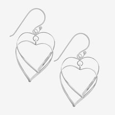 Included: 1 Pair of EarringsFeatures: HypoallergenicEarring Back: French WireShape: HeartMetal Color: Silver ToneEarring Length: 36mmEarring Width: 19mmMetal: Sterling SilverCare: Polishing ClothCountry of Origin: Imported Pierced Double Heart Earrings For Mother's Day, Double Heart Pierced Earrings For Mother's Day, Mother's Day Heart Shaped Earrings With Ear Wire, Mother's Day Heart-shaped Earrings With Ear Wire, Nickel-free Double Heart Earrings For Anniversary, Valentine's Day Hypoallergenic Double Heart Earrings, Nickel Free Double Heart Earrings For Everyday, Nickel-free Open Heart Earrings For Mother's Day, Sterling Silver Double Heart Earrings With Ear Wire