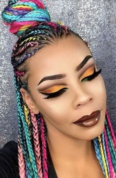 Yarn Braids Styles, Mixed Girl Hairstyles, Hair Yarn, The Trend Spotter, Yarn Braids, Hot Hair Colors, Crochet Braids Hairstyles, Girls Hairstyles Braids