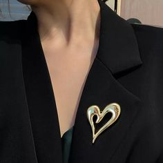 Elegant Sleek Gold Metal Leaning Hollow Heart Statement Brooch Accessory Fashion Jewelry Pin Button Size: 2.25" L X 1.7" W Express Your Personality..You Can Attach To Your Jacket, Coat, Bookbag, Scarf, Sweater, Hat, Shirt, Jeans, Backpack, Bag, Collar, Lapel, Clothing... Etc Gold Heart , Leaning Heart Brooch , Love Heart Pin Bundle To Save On Shipping Trendy Pins As A Gift, Trendy Pins For Gifts, Gold Lapel Pin For Party, Gold Brooches For Valentine's Day Formal, Gold Brooches For Valentine's Day, Gold Brooches For Formal Valentine's Day, Gold Brooches For Valentine's Day Party, Gold Heart Brooch For Formal Wear, Gold Heart Brooch For Formal Occasions